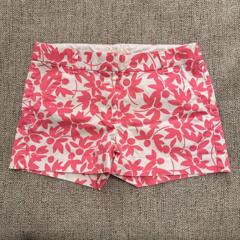 Crewcuts Girls Chino Pink and White Floral Print Shorts 14
